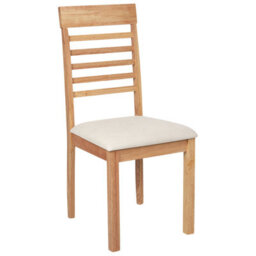 Beliani Set Of 2 Dining Chairs Ortley Wood Light Brown/ Beige - thumbnail 4