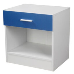 Urbn-Living Urbnliving Height 46Cm 1 Drawer Particle Board Bedroom Furniture Blue Colour Bedside Table