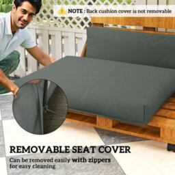 Outsunny 2 Seat Pallet Cushions 20Cm Thick Outdoor Seat Pads, Charcoal Grey - thumbnail 5