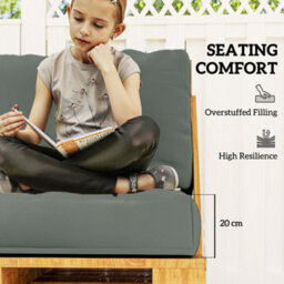 Outsunny 2 Seat Pallet Cushions 20Cm Thick Outdoor Seat Pads, Charcoal Grey - thumbnail 3