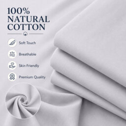 Moonlight Bedding 100% Cotton Hotel Quality Flat Bed Sheet, Top Sheet For Guest House, Spa & Airbnb (White, Double, 225X275 Cm) - thumbnail 2
