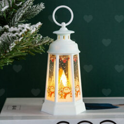 Amorly 4Pcs Christmas Snow Globe Lanterns, Battery Operated Lighted Lanterns, Festive Indoor Decoration And Ideal Christmas Festival Gift - thumbnail 5