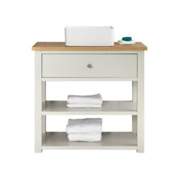 Homestylestore 840mm Antique White Bathroom Vanity Unit With Square Countertop Basin - thumbnail 1