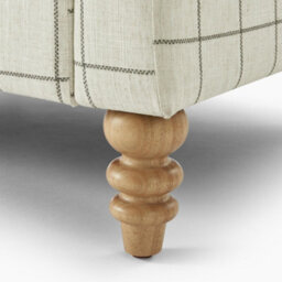 Furniturebox Uk Maisette Cream Check Fabric Wingback Accent Armchair - thumbnail 9