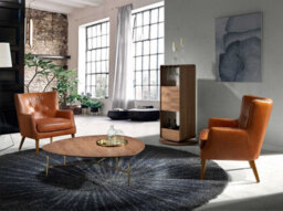 Angel Cerda Stylish Swiveling Walnut Bar Cabinet With Storage - thumbnail 5