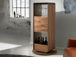 Angel Cerda Stylish Swiveling Walnut Bar Cabinet With Storage - thumbnail 6
