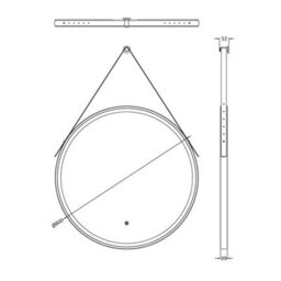 Dezine 800mm Round Brushed Brass Illuminated Mirror With Touch Sensor - thumbnail 3