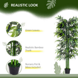 Wyld Haus Marifa Tall Artificial Bamboo-Style Tree In Pot, 195Cm, Indoor Decorative Plant For Living Rooms And Offices - thumbnail 5