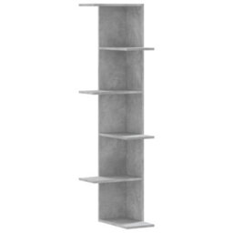 Berkfield Wall Corner Shelf Concrete Grey 36.5X36.5X140 Cm Engineered Wood - thumbnail 2