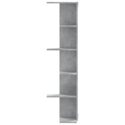 Berkfield Wall Corner Shelf Concrete Grey 36.5X36.5X140 Cm Engineered Wood - thumbnail 4