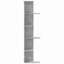 Berkfield Wall Corner Shelf Concrete Grey 36.5X36.5X140 Cm Engineered Wood - thumbnail 5