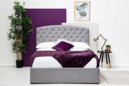 Sedgwick Grey Velvet  Gas Lift  Ottoman Storage Bed Frame - Double 4Ft6 - thumbnail 1
