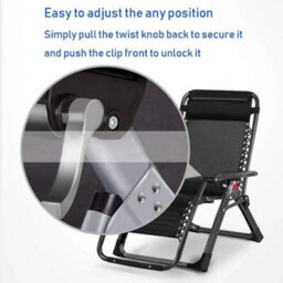 2X Heavy Duty Garden Reclining Zero Gravity Chair Adjustable Folding Sun Lounger - thumbnail 5