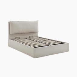 Furniturebox Uk Tilly Beige & Brown Herringbone Fabric Ottoman Double Bed Frame - thumbnail 6
