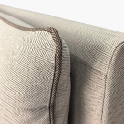 Furniturebox Uk Tilly Beige & Brown Herringbone Fabric Ottoman Double Bed Frame - thumbnail 2
