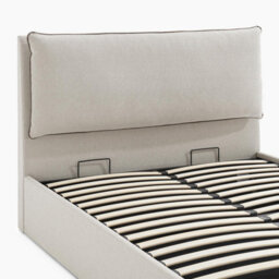 Furniturebox Uk Tilly Beige & Brown Herringbone Fabric Ottoman Double Bed Frame - thumbnail 8