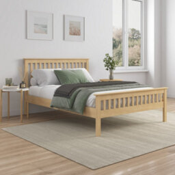 SlumberWorx Pitlochry Solid Wooden Oak Bed Frame - Double - Shaker Style