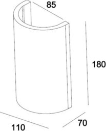 Luminosa Lighting Luminosa G9 Curved Up And Down Plaster Wall Light 230V Ip20 40W - thumbnail 2
