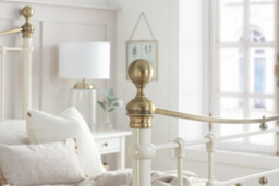 Save On Goods UK 5Ft King Size Traditional Metal Bed Frame,victorian,cream With Brass Finish, Bedstead - thumbnail 3