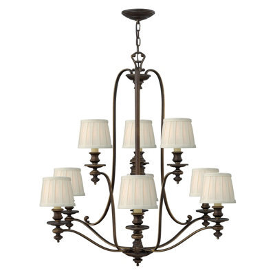 Elegant 9 Bulb Royal Bronze Chandelier Pendant Light With Led E14 60W Bulbs - image 1
