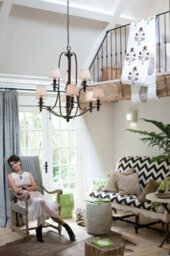 Elegant 9 Bulb Royal Bronze Chandelier Pendant Light With Led E14 60W Bulbs - thumbnail 2