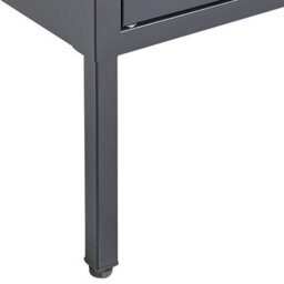 Beliani Glass Display Cabinet Foxton Metal 80 Cm Black - thumbnail 8