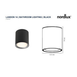 Nordlux Landon Metal Surface Downlight 3-Level Dimming Black,mains Led - thumbnail 8