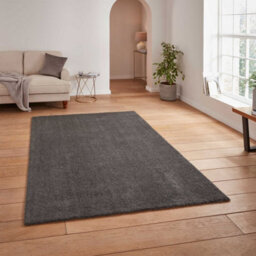 Charcoal Shaggy Washable Plain Modern Rug For Living Room Bedroom & Dining Room-60Cm X 115Cm - thumbnail 2