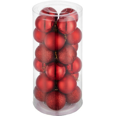 Tectake Christmas Baubles - 24-Piece Set In Red - Red - image 1