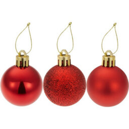 Tectake Christmas Baubles - 24-Piece Set In Red  - Red - thumbnail 2