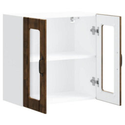 Berkfield Kitchen Wall Cabinet With Glass Door Lucca Smoked Oak Engineered Wood - thumbnail 7