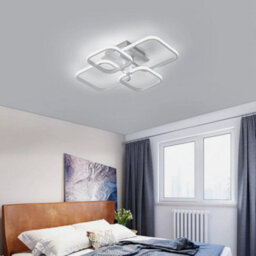 60W Led Ceiling Lights White Squares Design Chandelier 6500K Fixture Living Room - thumbnail 3