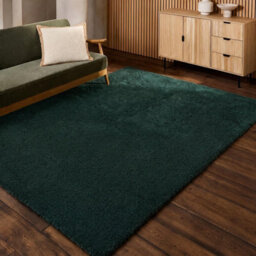 Ohs Fluffy Teddy Rug Soft Floor Carpet Non Slip Area Mat, Green - 160 X 230Cm - thumbnail 1