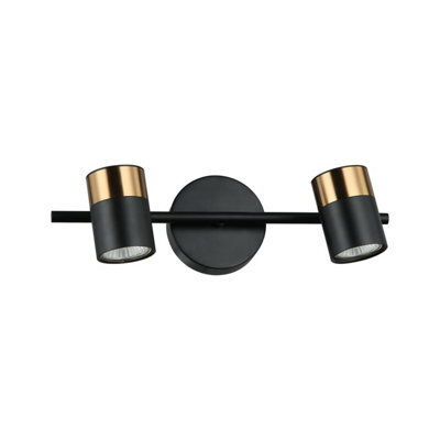 Luminosa Lighting Luminosa Elice Twin Ceiling Spotlight Black, Brass 2Xgu10 - image 1