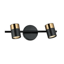 Luminosa Lighting Luminosa Elice Twin Ceiling Spotlight Black, Brass 2Xgu10 - thumbnail 2