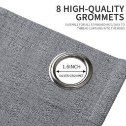 Ameha Plain 100%linen Blackout Curtain Thermal Insulated Thick Winter Warm Summer Energy Saving 66X90',silver Curtain Pair With Tie Back - thumbnail 8