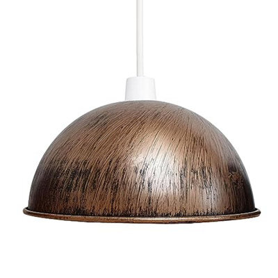 Brushed Copper Light Shade Industrial Pendant Light 21Cm Retro Metal Dome Ceiling Lampshade - image 1
