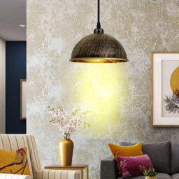 Brushed Copper Light Shade Industrial Pendant Light 21Cm Retro Metal Dome Ceiling Lampshade - thumbnail 3