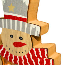 Snowtime Wooden Christmas Decoration Warm White Led Light Up Festive Snowman Scene 20Cm - thumbnail 7
