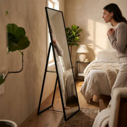 Harbour Housewares Square Full-Length Mirror - 137Cm X 35.5Cm - Black - Large Tall Freestanding Mirror For Bedrooms & Hallways - thumbnail 9
