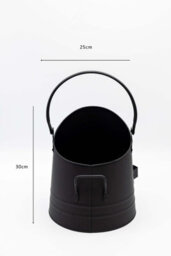 3 Piece Black Fireside Set With Coal Bucket, Matchstick Canister And Shovel - thumbnail 7