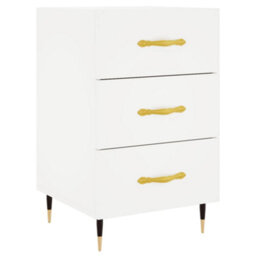 Berkfield Bedside Cabinet White 40X40X66 Cm Engineered Wood - thumbnail 2