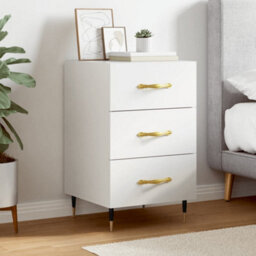 Berkfield Bedside Cabinet White 40X40X66 Cm Engineered Wood