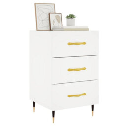 Berkfield Bedside Cabinet White 40X40X66 Cm Engineered Wood - thumbnail 3