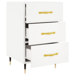 Berkfield Bedside Cabinet White 40X40X66 Cm Engineered Wood - thumbnail 7
