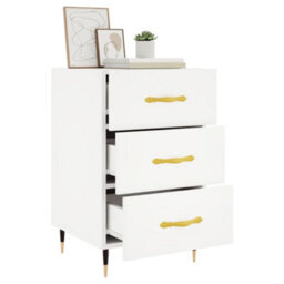 Berkfield Bedside Cabinet White 40X40X66 Cm Engineered Wood - thumbnail 4