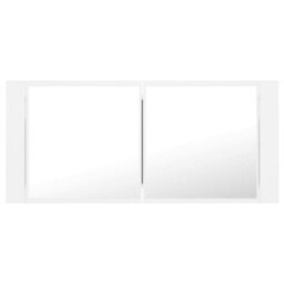 Vidaxl Led Bathroom Mirror Cabinet White 100X12X45 Cm Acrylic - thumbnail 4