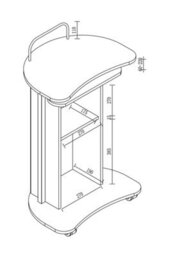 Vcm Wooden Standing Desk Speaker Console Casters Komil - thumbnail 2