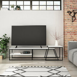 Decortie Pal Modern Tv Unit Multimedia Centre White With Storage Tv Cabinet 163Cm - thumbnail 8