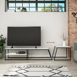 Decortie Pal Modern Tv Unit Multimedia Centre White With Storage Tv Cabinet 163Cm - thumbnail 9